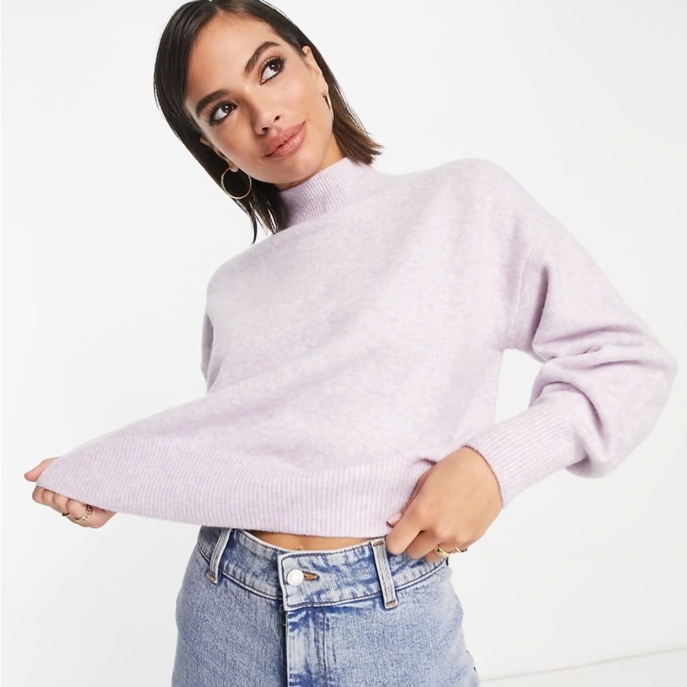 & Other Stories Lilac Mock Neck Sweater
